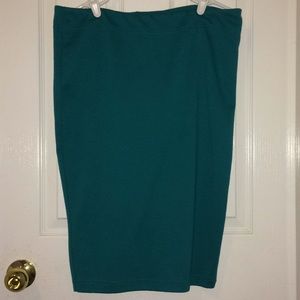 Teal knee length pencil skirt